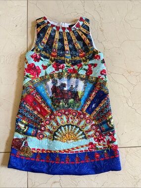 Dolce & Gabbana kids dress 5 Vibrant Multicolor Mediterranean Print Shift Dress